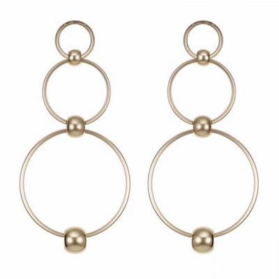 Gold multi hoop drop earring